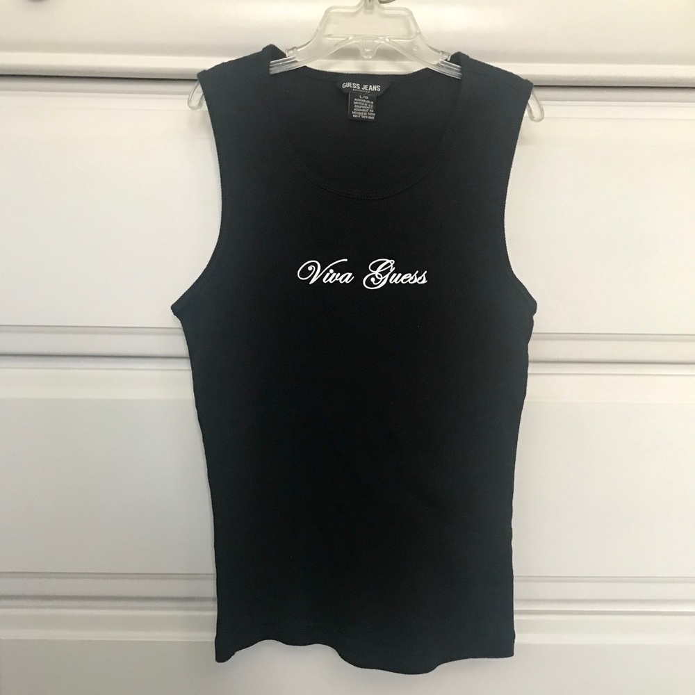 VIVA GUESS Tank Top w/Rhinestone Accents
